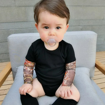 Baby Romper Long Sleeve Tattoo Print