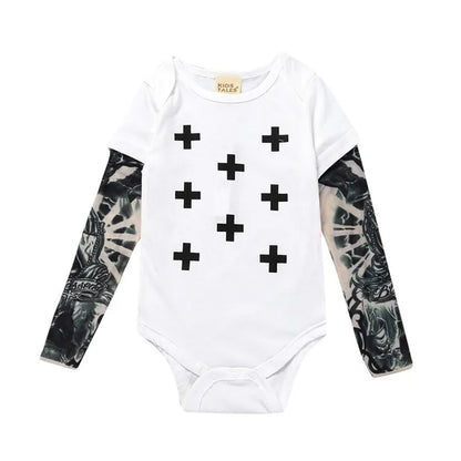 Baby Romper Long Sleeve Tattoo Print