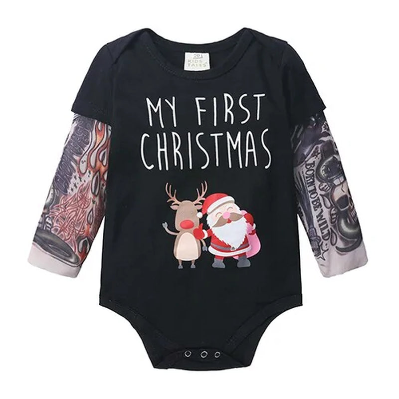 Baby Romper Long Sleeve Tattoo Print